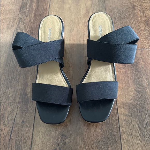 Limelight Black Wedge Sandals with Cork Platform - Picture 2 of 2